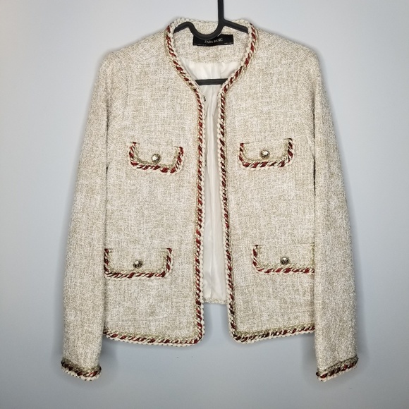 [SOLD]NWT Zara Size S Tweed Blazer Trims - Picture 8 of 8